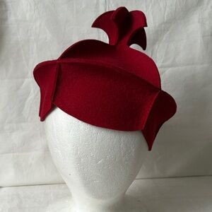 Handmade wool felt beret hat size m